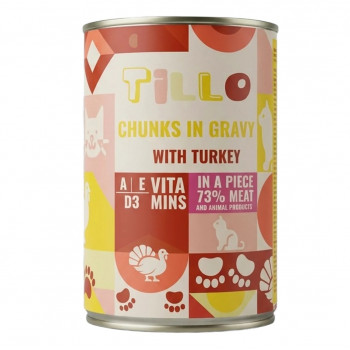 TILLO Brokjes in saus Kalkoen natvoer voor katten, 415 g
