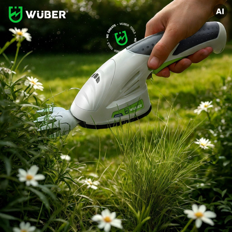 Wuber W23320 draadloze 2-in-1 heggenschaar en grastrimmer, 7,2 V, 120 mm snijlengte, USB-C