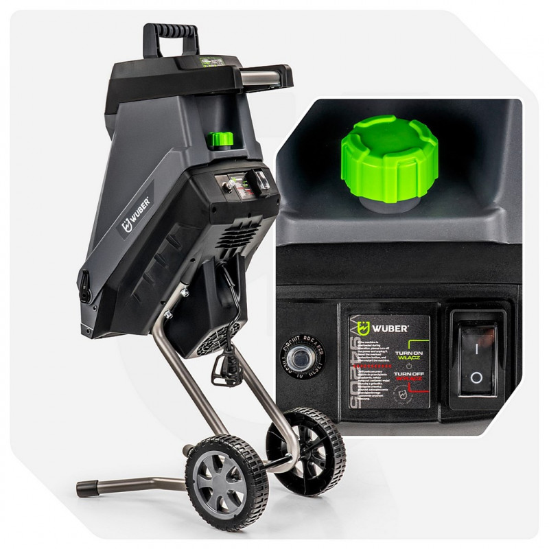Wuber W94205 elektrische bladversnipperaar voor takken, 2500 W, 45 L