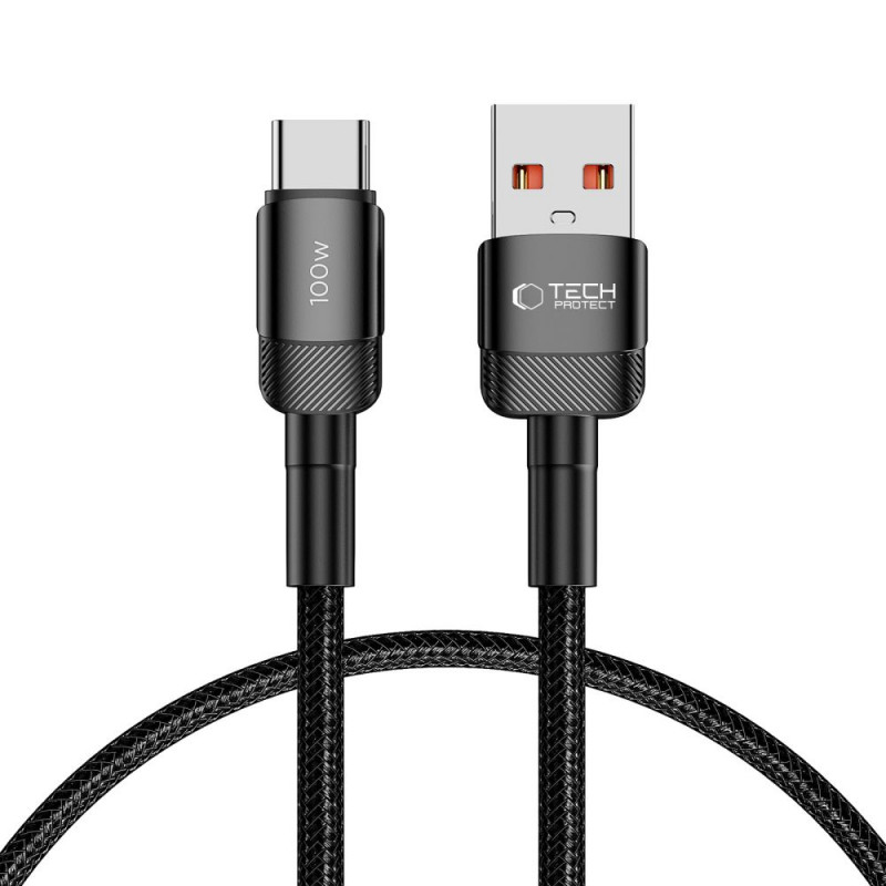 Tech-Protect UltraBoost Evo kabel USB-A / USB-C 100W 5A 50cm zwart