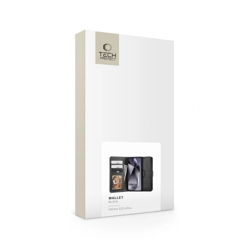 Tech-Protect Wallet Samsung Galaxy S25 Ultra hoesje, zwart