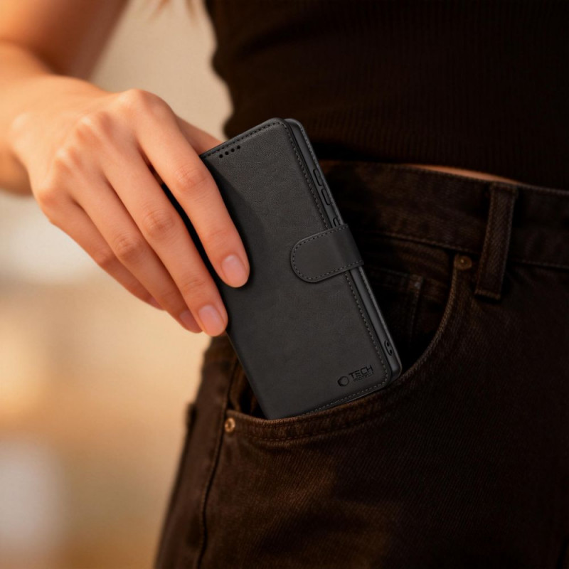Tech-Protect Wallet-hoesje voor Motorola Moto G67 / G77, zwart