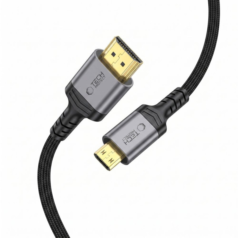 Tech-Protect UltraBoost Mini HDMI naar HDMI 2.1-kabel, 8K 60Hz, 200 cm, zwart