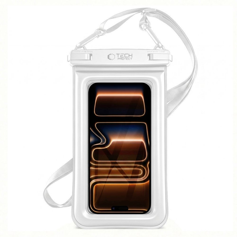 Tech-Protect UWC7 universele waterdichte drijvende hoes voor smartphones tot 6,9 inch, wit