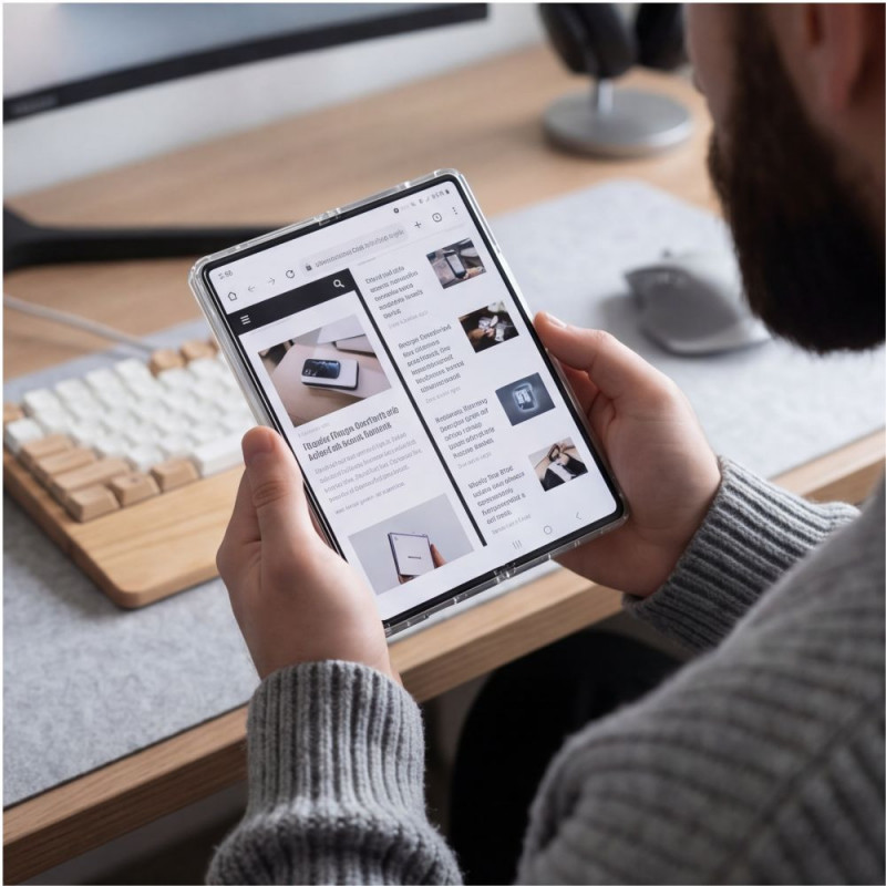 Tech-Protect FlexAir Hybrid-hoesje voor Samsung Galaxy Z Fold 8 Ultra, transparant