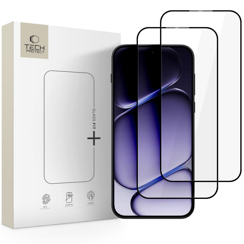Tech-Protect Glass Fit+ gehard glas voor OnePlus Nord 6 (2 stuks), zwart