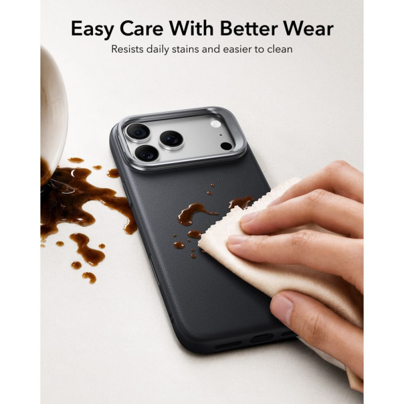 ESR Leren Kickstand MagSafe-hoesje voor Apple iPhone 17 Pro / 18 Pro, zwart
