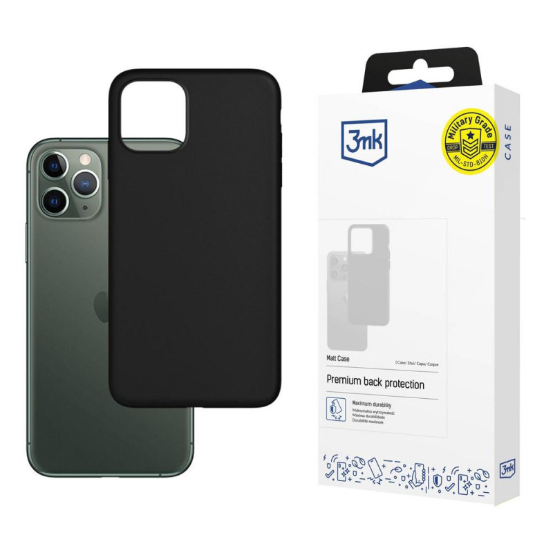 3MK Matt Case Apple iPhone 12/12 Pro smartphonehoesje, zwart