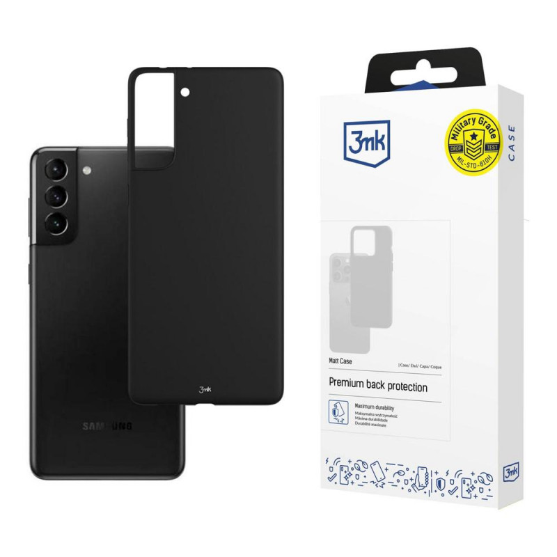 3MK Matt Case-hoesje voor Samsung Galaxy S21+ Plus 5G, zwart