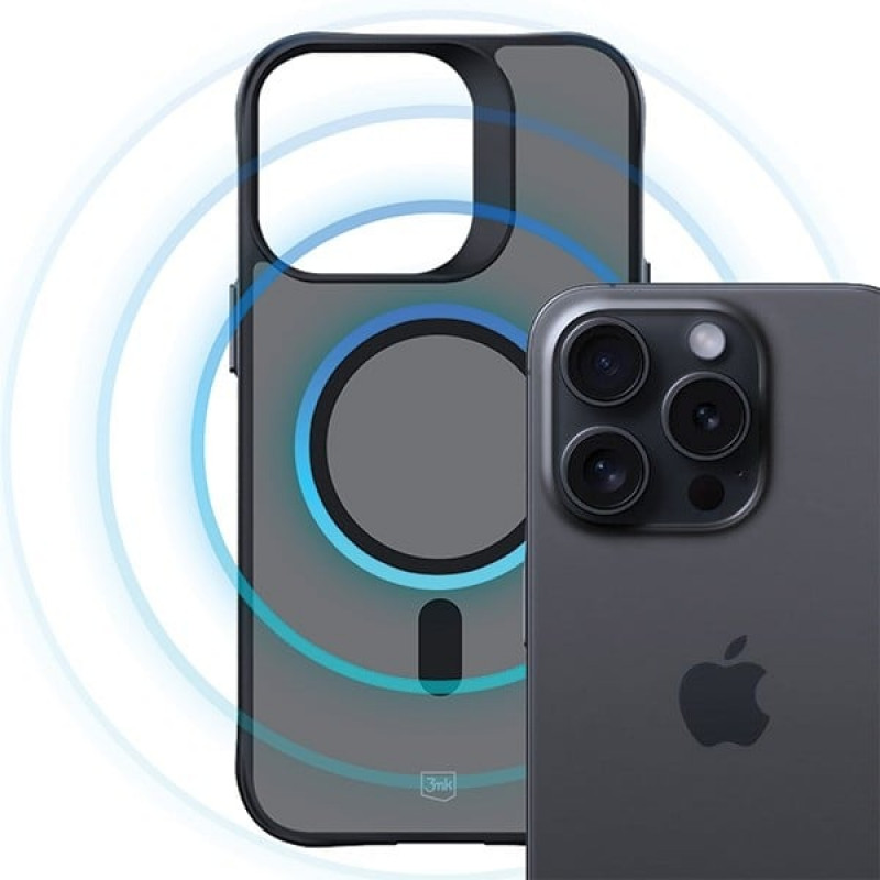 3MK Smoke MagCase met MagSafe voor Apple iPhone 15 Pro, halftransparant