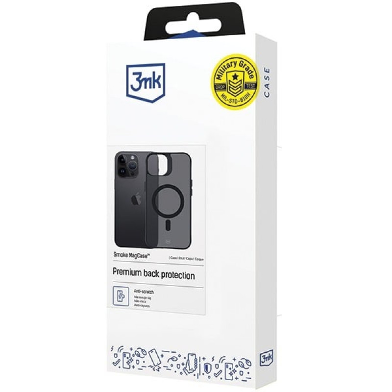 3MK Smoke MagCase met MagSafe voor Apple iPhone 14 Pro, halftransparant