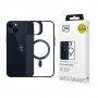3MK Satin Armor MagCase met MagSafe voor Apple iPhone 14 Plus, transparant met zwart frame (156076-0)