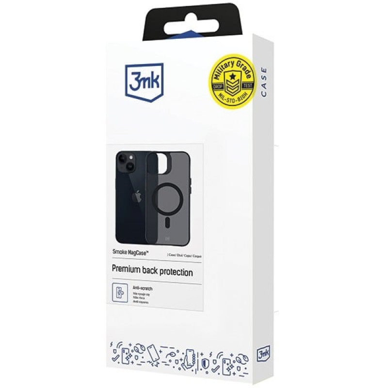 3MK Smoke MagCase met MagSafe voor Apple iPhone 13 / 14, halftransparant