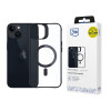 3MK Satin Armor MagCase met MagSafe voor Apple iPhone 13 / 14, transparant met zwart frame (156075-0)