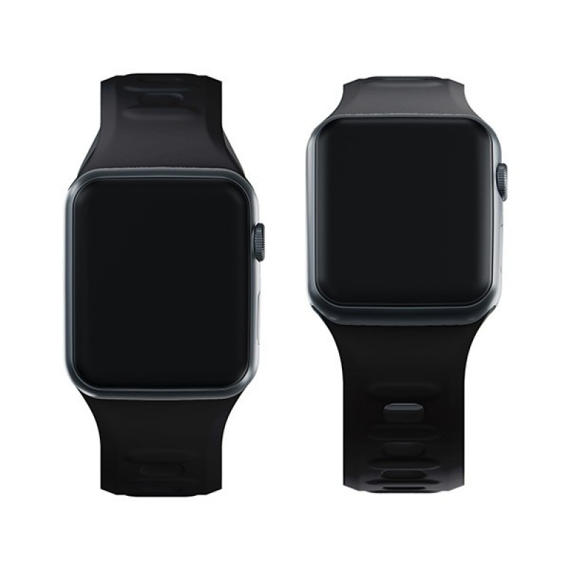 3mk Siliconen horlogeband voor Apple Watch 38/40/41 mm, zwart