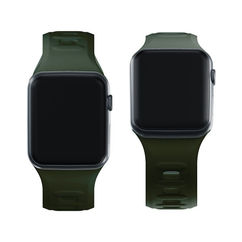 3mk siliconen horlogeband voor Apple Watch 38/40/41 mm, donkergroen