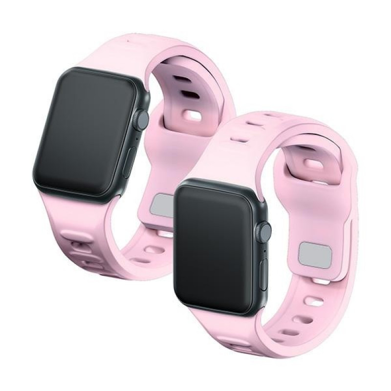 3mk siliconen horlogeband voor Apple Watch 38/40/41 mm, poederroze