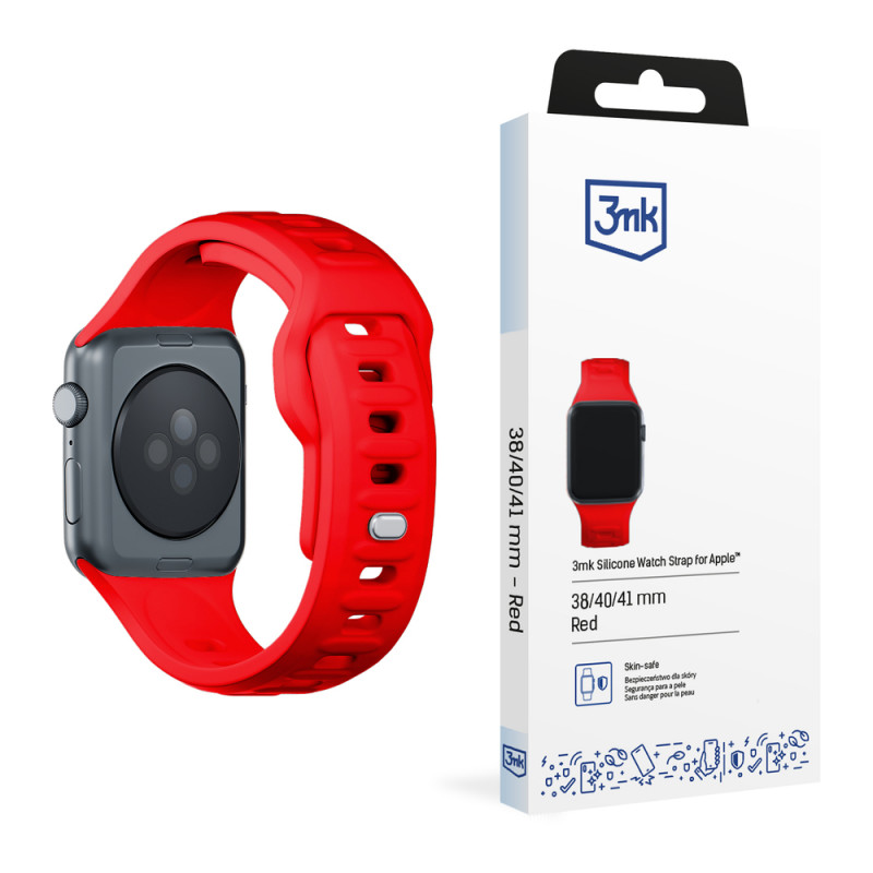 3mk Siliconen horlogeband voor Apple Watch 38/40/41 mm, rood