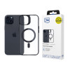 3MK Satin Armor MagCase met MagSafe voor Apple iPhone 15, transparant met zwart frame