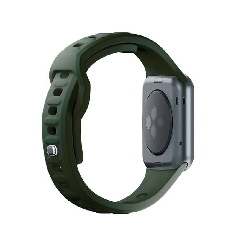 3mk siliconen horlogeband voor Apple Watch 42/44/45/49 mm, donkergroen
