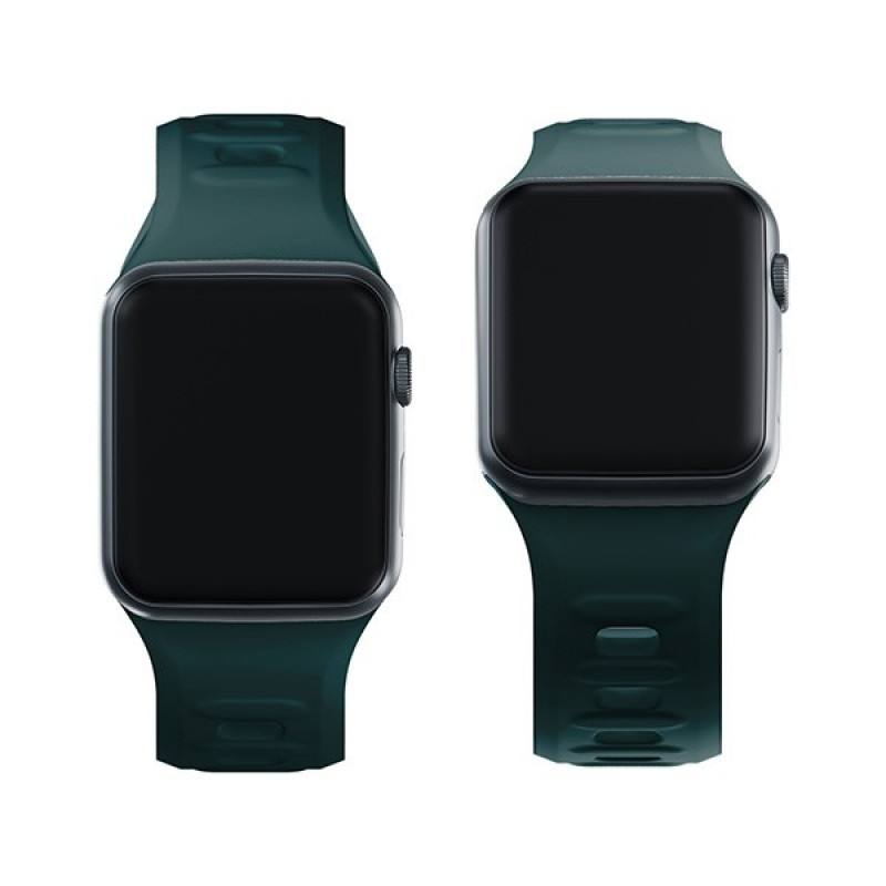 3mk siliconen horlogeband voor Apple Watch 42/44/45/49 mm, dennengroen