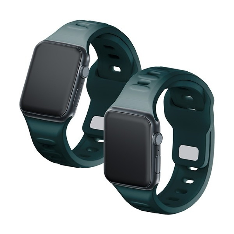 3mk siliconen horlogeband voor Apple Watch 42/44/45/49 mm, dennengroen