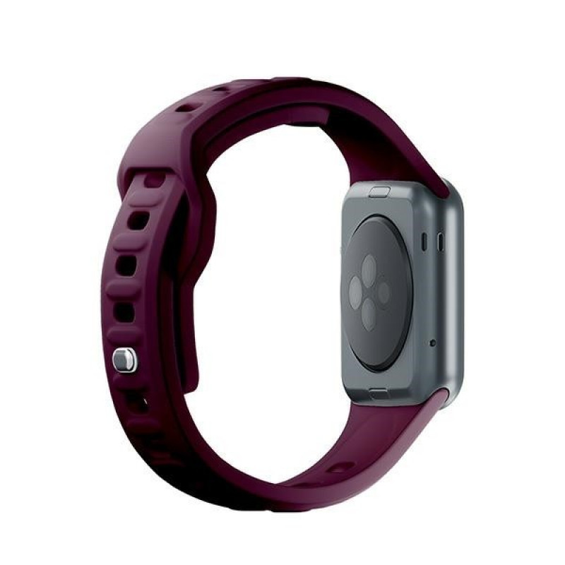 3mk Siliconen Horlogeband voor Apple Watch 42/44/45/49 mm, moerbei / bordeaux