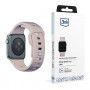 3mk siliconen horlogeband voor Apple Watch 42/44/45/49 mm, roze-beige / latte