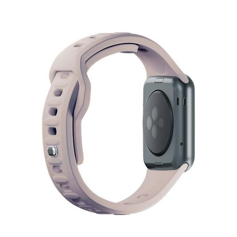3mk siliconen horlogeband voor Apple Watch 42/44/45/49 mm, roze-beige / latte