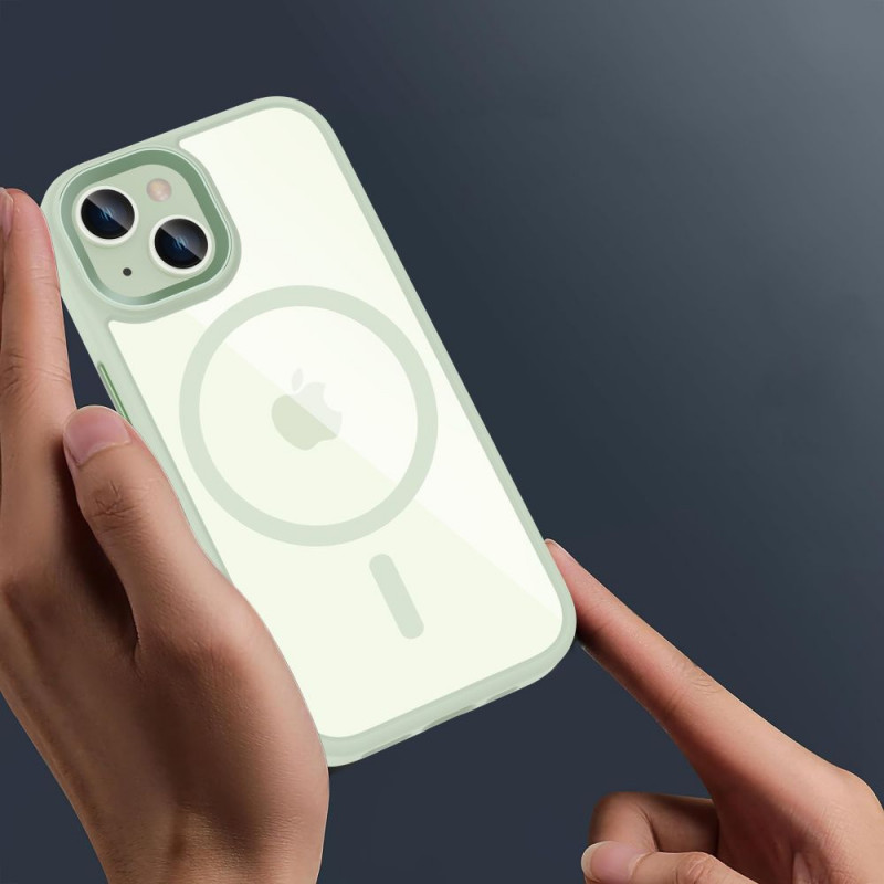 Tech-Protect MagMat MagSafe Apple iPhone 15 hoesje, groen/transparant