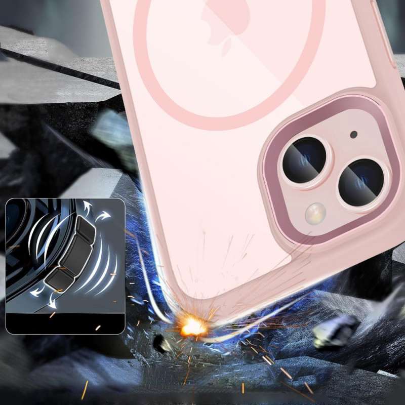 Tech-Protect MagMat MagSafe Apple iPhone 15 hoesje, roze/transparant