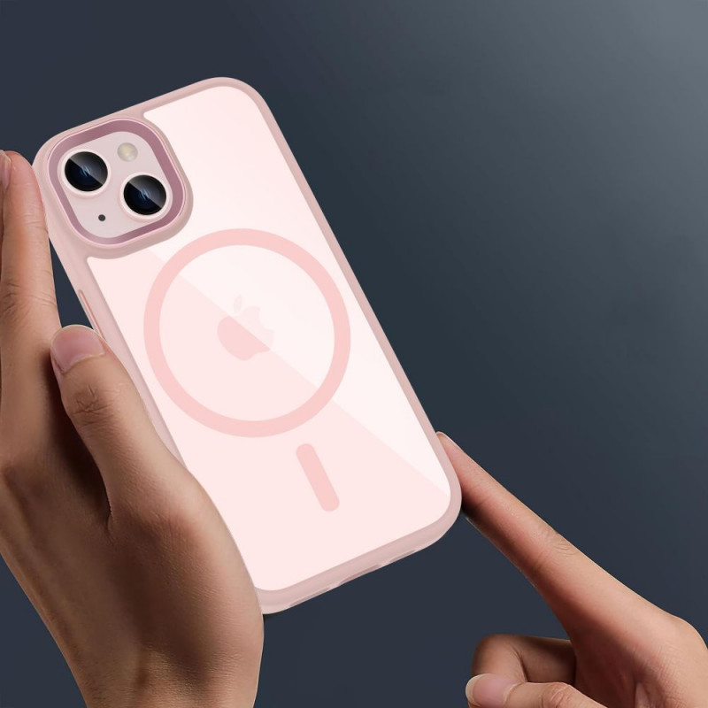 Tech-Protect MagMat MagSafe Apple iPhone 15 hoesje, roze/transparant