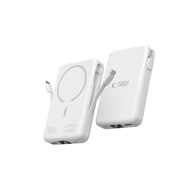 Tech-Protect PB31 LifeMag MagSafe powerbank 10000 mAh, 15 W, wit