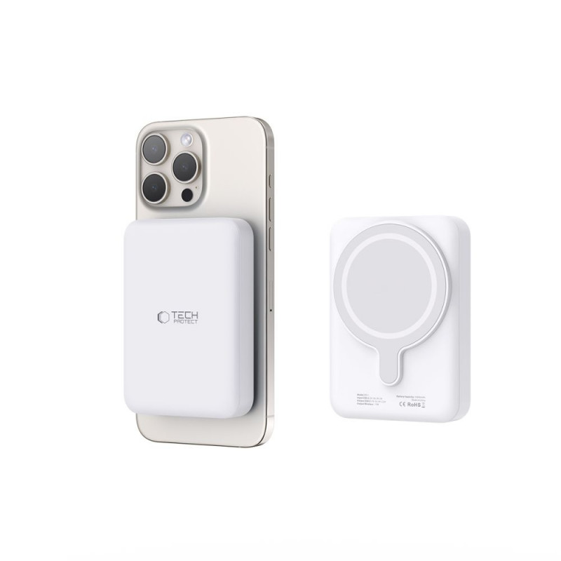 Tech-Protect PB11 LifeMag MagSafe powerbank 10000 mAh, 15 W, wit