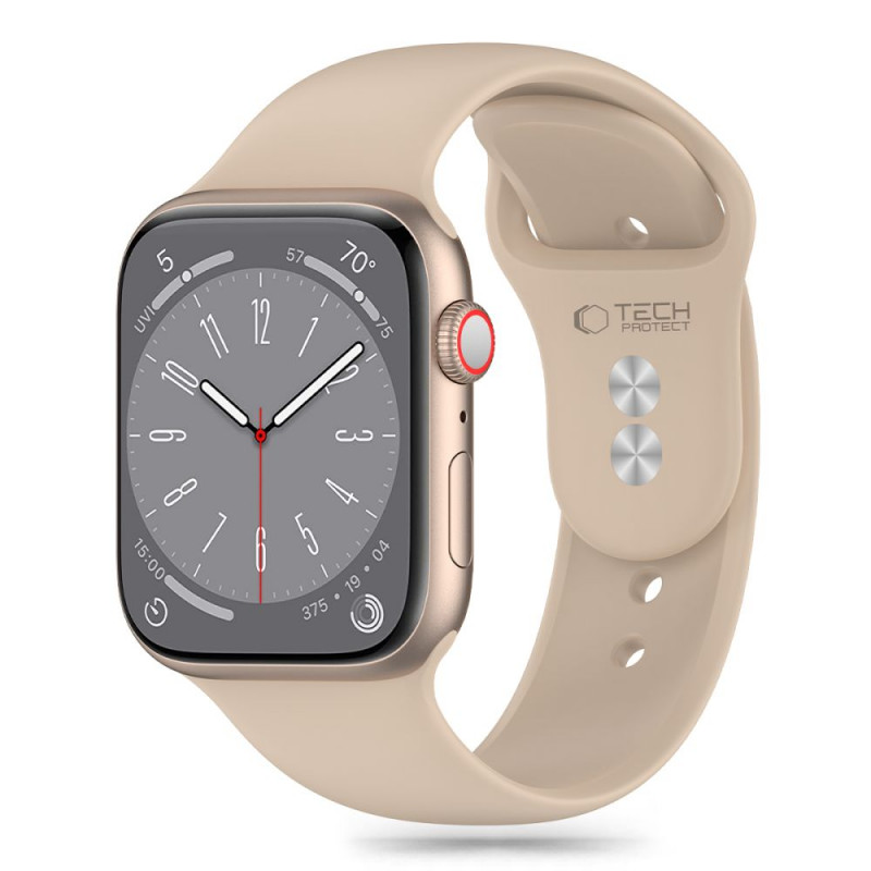 Tech-Protect siliconen band voor Apple Watch 4/5/6/7/8/9/SE/Ultra 1/2 (42/44/45/49 mm), walnoot