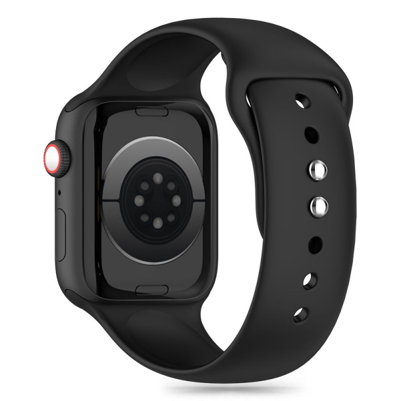 Tech-Protect siliconen band voor Apple Watch 4/5/6/7/8/9/SE/10 (38/40/41/42 mm), zwart