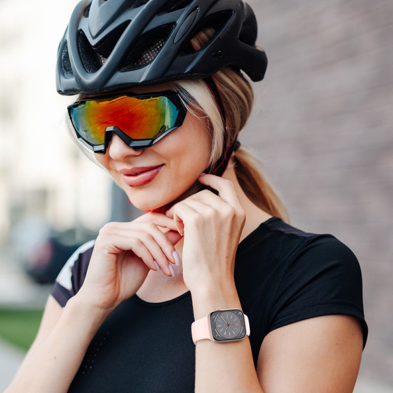 Tech-Protect siliconen band voor Apple Watch 4/5/6/7/8/9/SE/10 (38/40/41/42 mm), zwart