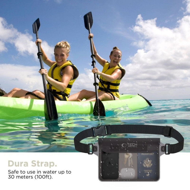 Tech-Protect UWP10 universele waterdichte hoes, zwart/transparant