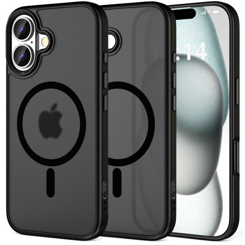 Tech-Protect MagMat MagSafe Apple iPhone 16 hoesje, mat zwart