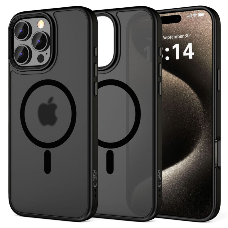 Tech-Protect MagMat MagSafe Apple iPhone 16 Pro hoesje, mat zwart