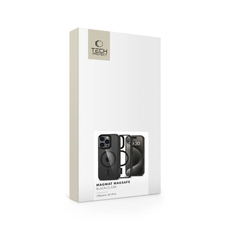 Tech-Protect MagMat MagSafe Apple iPhone 16 Pro hoesje, zwart/transparant