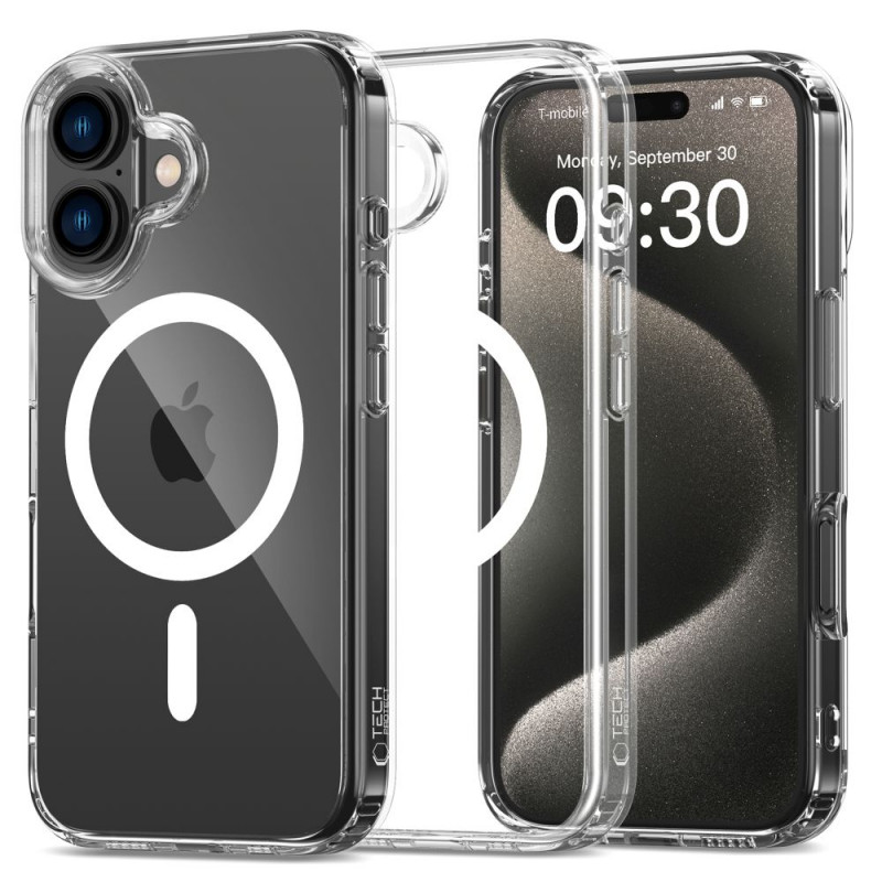 Tech-Protect Flexair Hybrid MagSafe-hoesje voor Apple iPhone 16, transparant