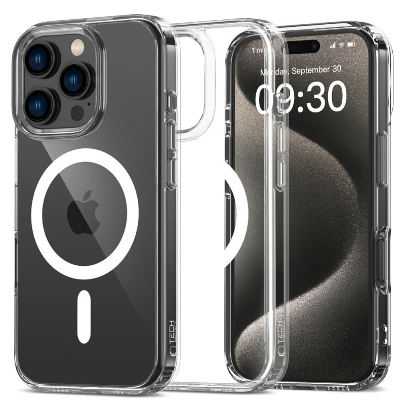 Tech-Protect Flexair Hybrid MagSafe-hoesje voor Apple iPhone 16 Pro, transparant