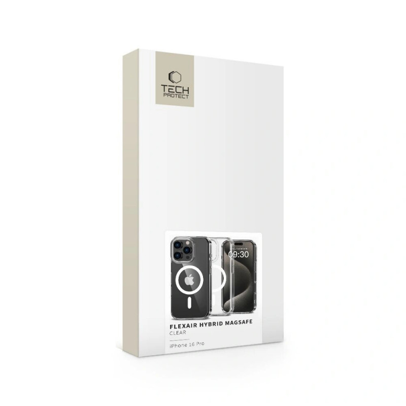 Tech-Protect Flexair Hybrid MagSafe-hoesje voor Apple iPhone 16 Pro, transparant