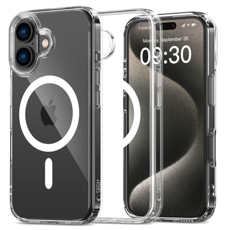 Tech-Protect Flexair Hybrid MagSafe-hoesje voor Apple iPhone 16 Plus, transparant