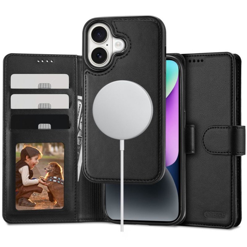 Tech-Protect Wallet MagSafe-hoesje voor Apple iPhone 16, zwart