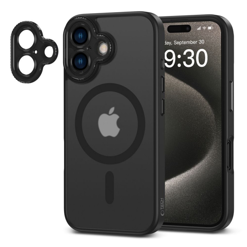 Tech-Protect MagCam MagSafe-hoesje voor Apple iPhone 16, mat zwart