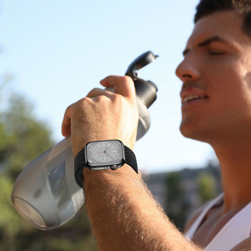 Tech-Protect Nylonmag-band voor Apple Watch 4/5/6/7/8/9/SE/Ultra 1/2, 42/44/45/49 mm, olijfgrijs