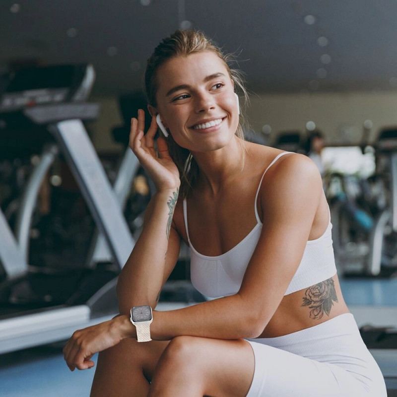 Tech-Protect Nylonmag band voor Apple Watch 4/5/6/7/8/9/SE/10, 38/40/41/42 mm, lichtblauw