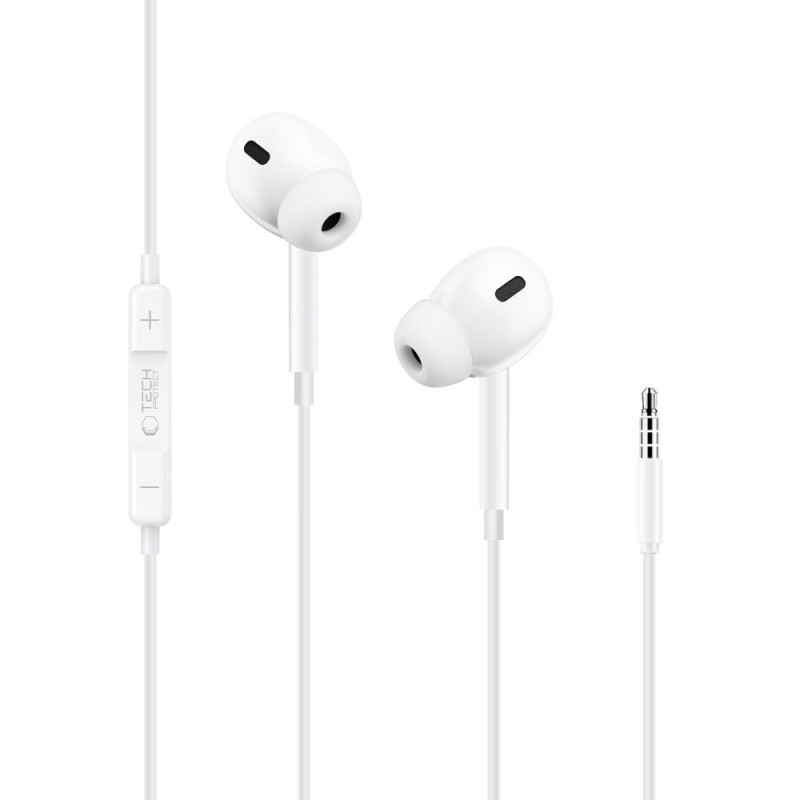Tech-Protect Ultraboost Core G3 mini-jack 3,5 mm bedrade oordopjes, wit